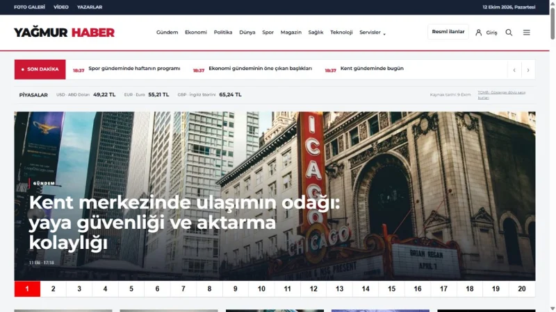 Yağmur Haber Ulusal haber sitesi tasarımı