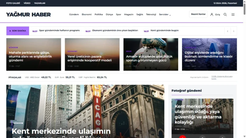 Yağmur Haber Görsel tasarımının anasayfası