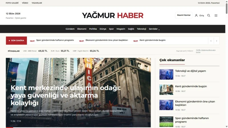Dijital Gazete tasarımında haber manşeti ve kategori alanları